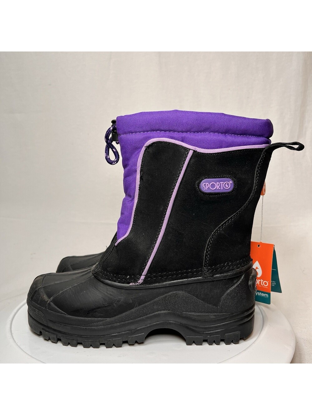 Sporto Frost G Waterproof Suede Rubber Snow Duck Boots Purple Black Women's Sz 6